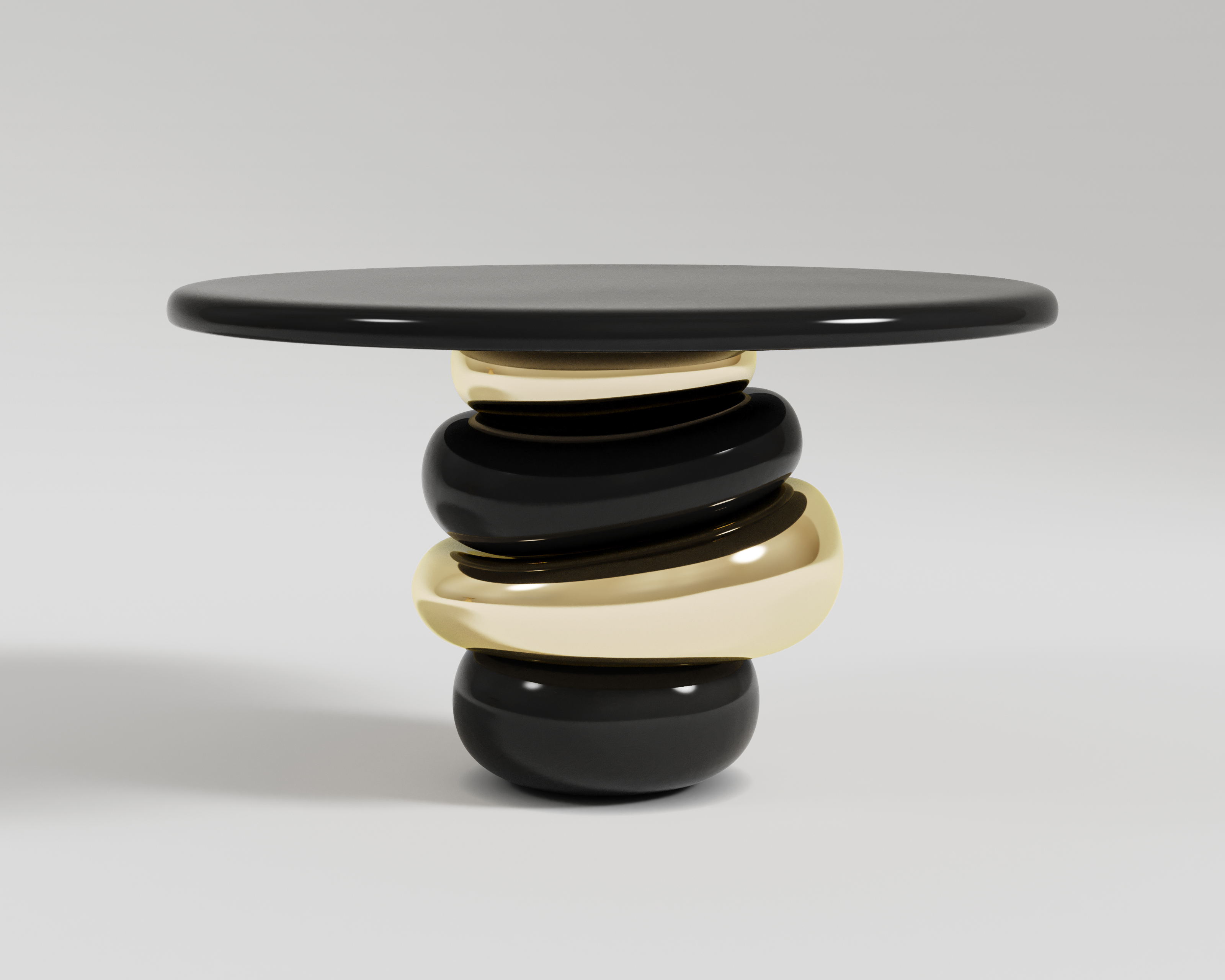 RUCHE_ENTRANCE_CONSOLE_WHIT_BLACK_LACQUER_AND_POLISHED_BRONZE