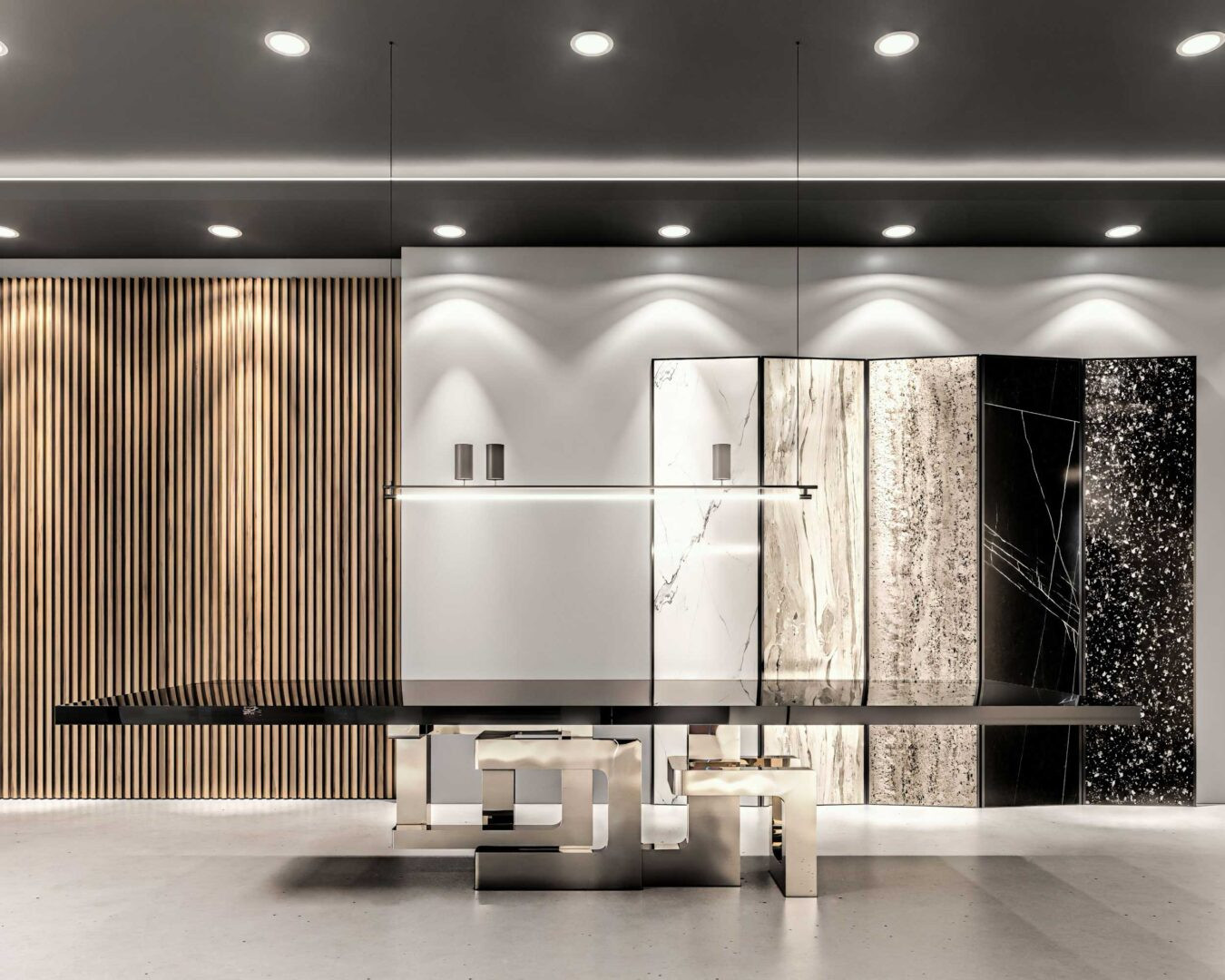 Labirinto Dining Table in showroom scene