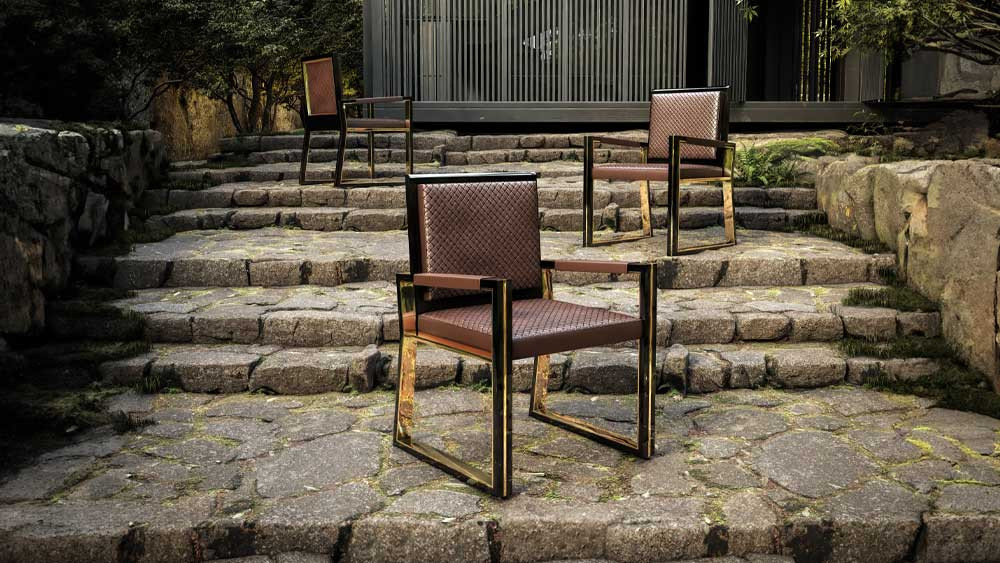 Buccina Dining Chair in a outdoor scene